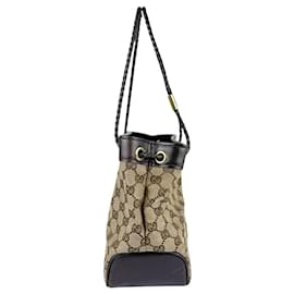 Gucci-Gucci GG Canvas Handbag-Brown