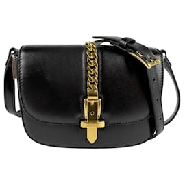 Gucci-Gucci Black Leather Shoulder Bag-Black