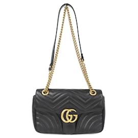 Gucci-Gucci GG Marmont 443497 DTDIT Shoulder Bag-Black