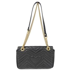 Gucci-Gucci GG Marmont 443497 DTDIT Shoulder Bag-Black