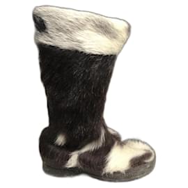 Autre Marque-Boots-White,Dark brown