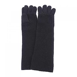 Chanel-Chanel Black Cashmere Warm Gloves-Black