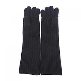 Chanel-Chanel Black Cashmere Warm Gloves-Black