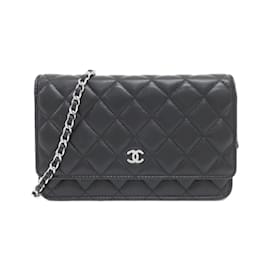 Chanel-Chanel Timeless Classic AP0250 Chain Wallet-Black,Dark red