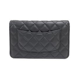 Chanel-Chanel Timeless Classic AP0250 Chain Wallet-Black,Dark red