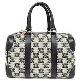 Céline-Celine 193652CS8 Black Canvas Boston Bag-Black