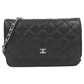 Chanel-Chanel Timeless Classic AP0250 Chain Wallet-Black,Dark red