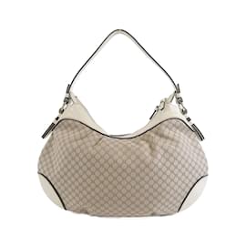 Céline-Celine Beige and White Shoulder Bag-White,Beige