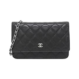 Chanel-Chanel Timeless Classic AP0250 Chain Wallet-Black,Dark red