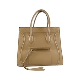 Céline-Celine Small Square Luggage Phantom Handbag-Beige,Khaki