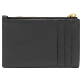 Céline-Celine Zipped Card Holder Coin Case-Black