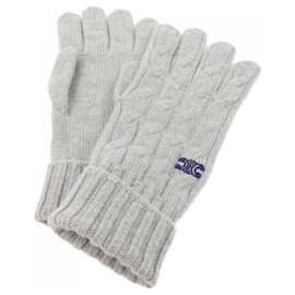 Céline-Celine Gray Cashmere Warm Gloves-Brown