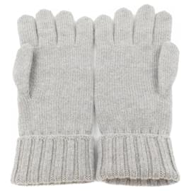 Céline-Celine Gray Cashmere Warm Gloves-Brown