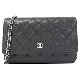 Chanel-Chanel Timeless Classic AP0250 Chain Wallet-Black,Dark red