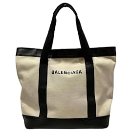 Balenciaga-Sac fourre-tout Balenciaga 374767-Noir,Écru