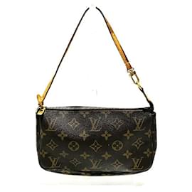 Louis Vuitton-Bolsa de Ombro Louis Vuitton Monogram Pochette Accessoires M51980-Marrom,Monograma