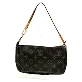Louis Vuitton-Bolsa de Ombro Louis Vuitton Monogram Pochette Accessoires M51980-Marrom,Monograma