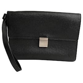 Louis Vuitton-Louis Vuitton Taiga Selenga Clutch Bag-Grey