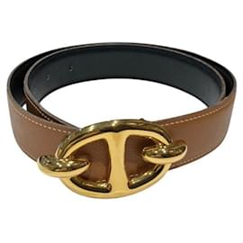 Hermès-Hermes Choune d'Ancre Reversible Belt-Brown,Black