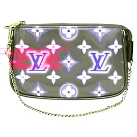Louis Vuitton-Mini Pochette Acessórios Vernis Louis Vuitton-Rosa,Azul