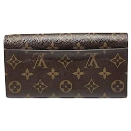 Louis Vuitton-Louis Vuitton Monogram Portefeuille Sarah M62234 Long Wallet-Fuschia,Monogram