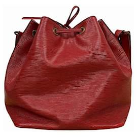 Louis Vuitton-Bolsa de Ombro Louis Vuitton Epi Petit Noé M44107-Vermelho