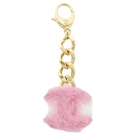 Chanel-Chanel Pink Fur Key Chain-Pink