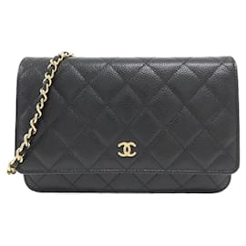Chanel-Chanel Timeless Classic AP0250 Chain Wallet-Black,Dark red