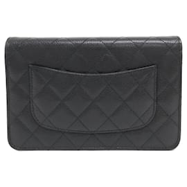 Chanel-Chanel Timeless Classic AP0250 Chain Wallet-Black,Dark red