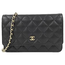 Chanel-Chanel Timeless Classic AP0250 Chain Wallet-Black,Dark red
