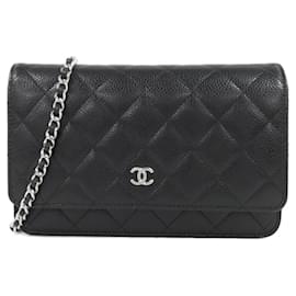 Chanel-Chanel Timeless Classic AP0250 Chain Wallet-Black,Dark red