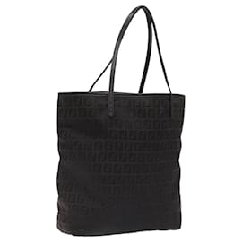 Fendi-Sac fourre-tout en toile Zucchino FENDI noir Auth hk2404-Noir