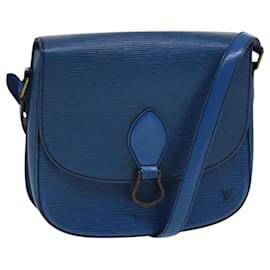 Louis Vuitton-LOUIS VUITTON Bolsa de Ombro Epi Saint Cloud GM Azul Toledo M52195 LV Auth BD1841-Azul