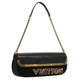 LOUIS VUITTON Avant Garde Shoulder Bag Suede Leather Black M97093 LV Auth BA550S Black