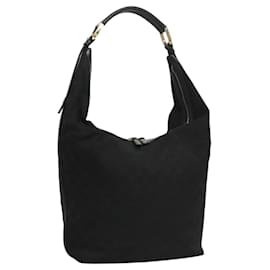 Gucci-GUCCI GG Canvas Shoulder Bag Black 001 4287 Auth ep8060-Black