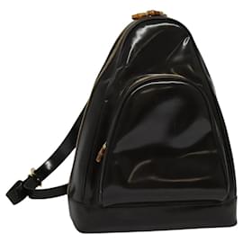 Gucci-GUCCI Shoulder Bag Patent leather Brown Gold 003 3444 0027 Auth fm4465-Brown,Golden