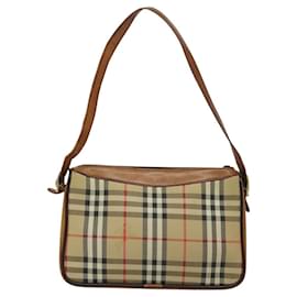 Autre Marque-Burberrys Nova Check Shoulder Bag Canvas Beige Auth th5811-Beige