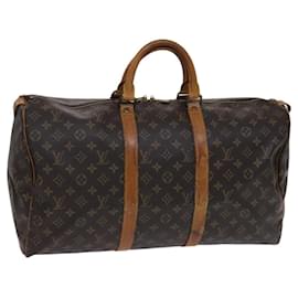 Louis Vuitton-LOUIS VUITTON Monogram Keepall 50 Bolsa Boston M41426 LV Auth MY083-Monograma