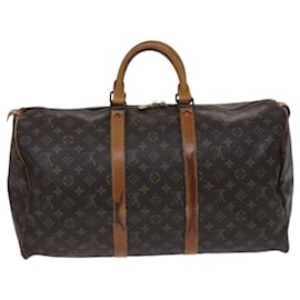 Louis Vuitton-LOUIS VUITTON Monogram Keepall 50 Bolsa Boston M41426 LV Auth MY083-Monograma
