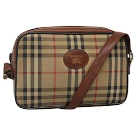 Autre Marque-Burberrys Nova Check Shoulder Bag Canvas Beige Auth BA885-Beige