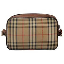 Autre Marque-Burberrys Nova Check Shoulder Bag Canvas Beige Auth BA885-Beige
