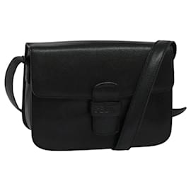 Céline-CELINE Shoulder Bag Leather Black Auth bs23638-Black