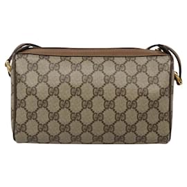 Gucci-GUCCI GG Supreme Web Sherry Line Bag PVC Beige Green Red 89 02 018 Auth EC909-Red,Beige,Green
