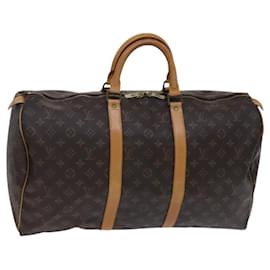 Louis Vuitton-LOUIS VUITTON Monogram Keepall 50 Bolsa Boston M41426 LV Auth BD785-Monograma