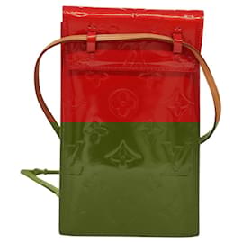 Louis Vuitton-LOUIS VUITTON Carteira Walker Monogram Vernis Vermelha M91153 LV Auth bs24081-Vermelho