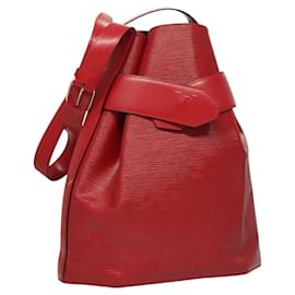 Louis Vuitton-LOUIS VUITTON Epi Sac Depaule PM Bolsa de Ombro Vermelha M80207 LV Auth sw221-Vermelho
