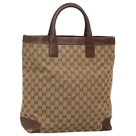 Gucci-GUCCI GG Canvas Hand Bag Beige 002 1121 Auth 106789-Beige
