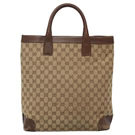 Gucci-GUCCI GG Canvas Hand Bag Beige 002 1121 Auth 106789-Beige