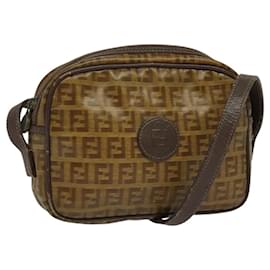 Fendi-Sac à épaule en toile Zucchino FENDI marron Auth th5809-Marron