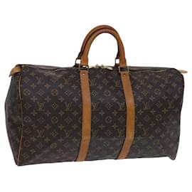 Louis Vuitton-LOUIS VUITTON Monogram Keepall 50 Boston Bag M41426 LV Auth BD786-Monogram